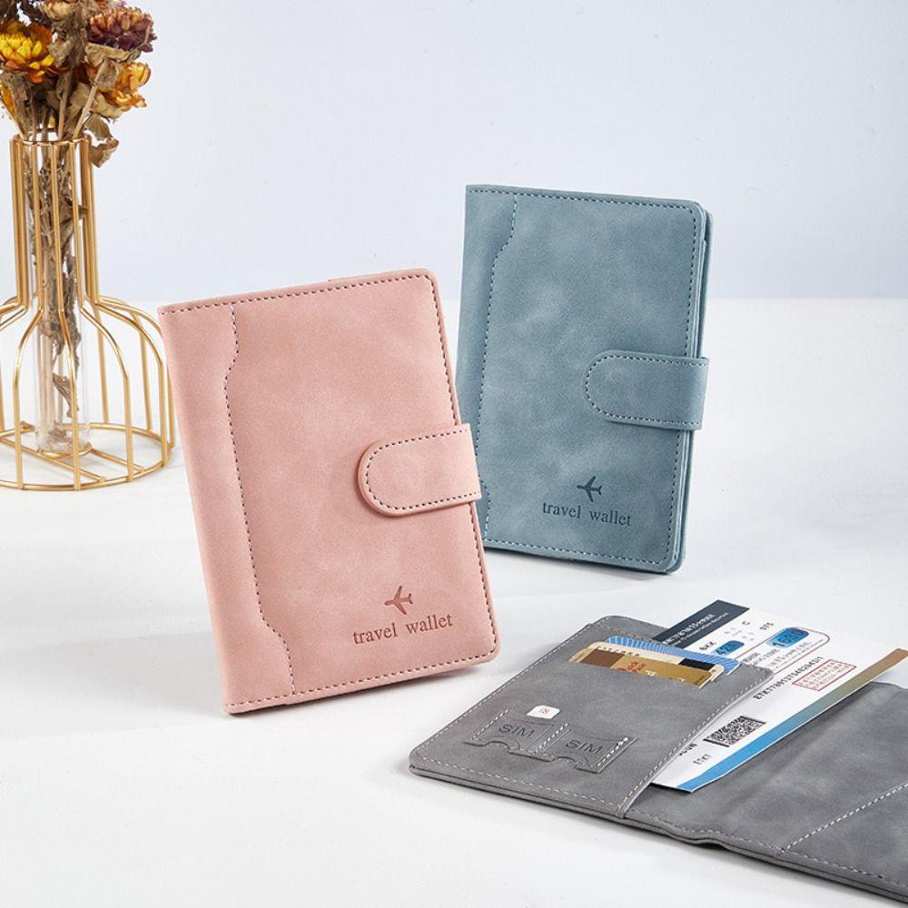 Túi đựng hộ chiếu HOBBYIN, Hộp đựng hộ chiếu RFID bằng da đa chức năng, Hộ chiếu ví RFID chống nước siêu mỏng di động