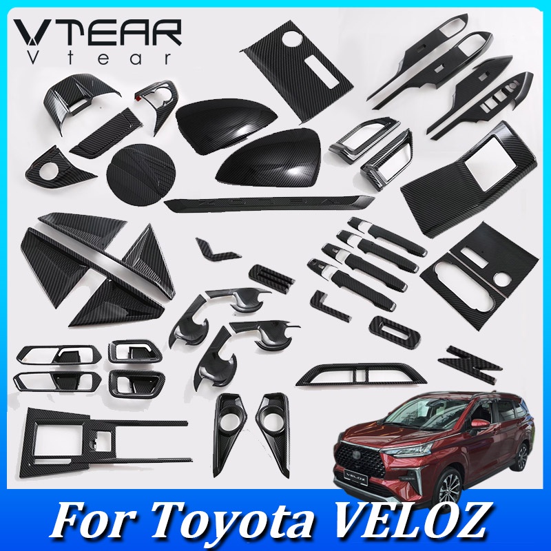 Dành Cho Xe Toyota VELOZ 2022 Đến 2024 Ô Tô ABS Sợi Carbon Họa Tiết Nội Thất Và Ngoại Thất Sửa Đổi Phụ Kiện Vô Lăng Bánh Răng Lấp Lánh Dịch Khung Gương Chiếu Hậu