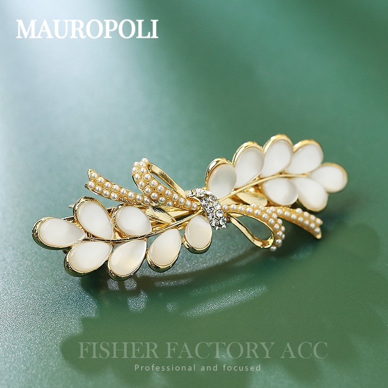 Mauropoli Kẹp lò xo mắt mèo giả phong cách Hàn Quốc nơ ngọt ngào, kẹp ngang/phẳng/lớn sang trọng cho tóc