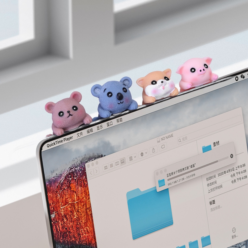 Mô Hình Trang Trí Màn Hình Máy Tính / Xe Hơi / Heo / Thỏ / Gấu Koala / Chó Koala Bằng Nhựa Resin Tự Dính Dễ Thương
