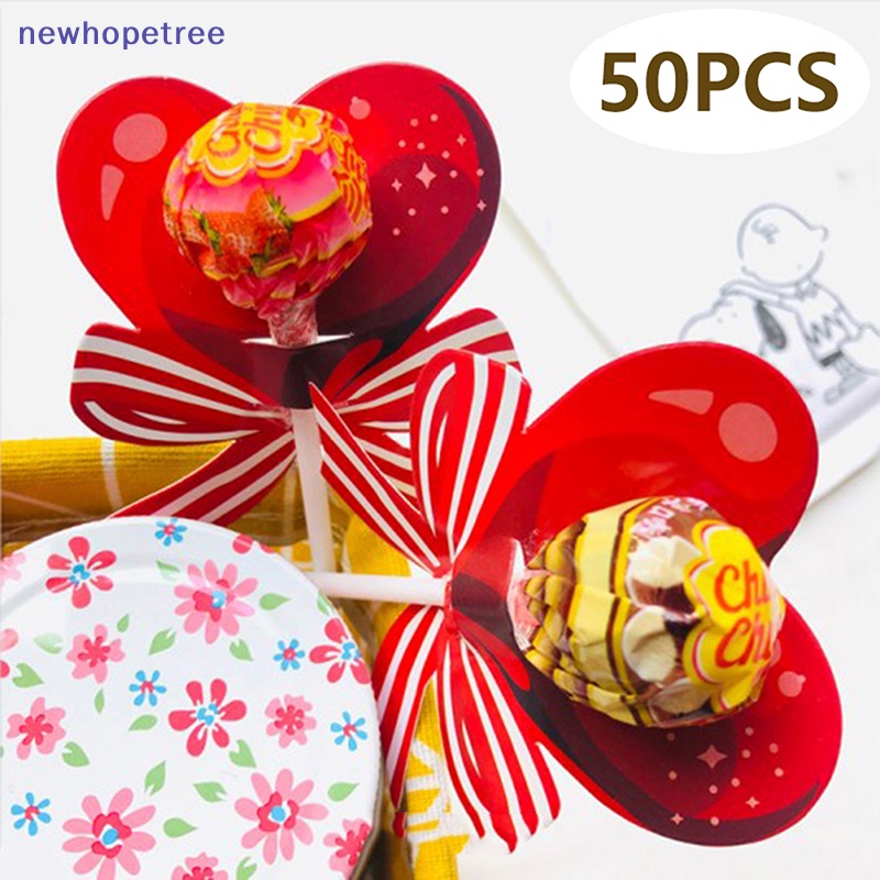 Set 50 Thẻ Kẹo Mút Trái Tim Xinh Xắn