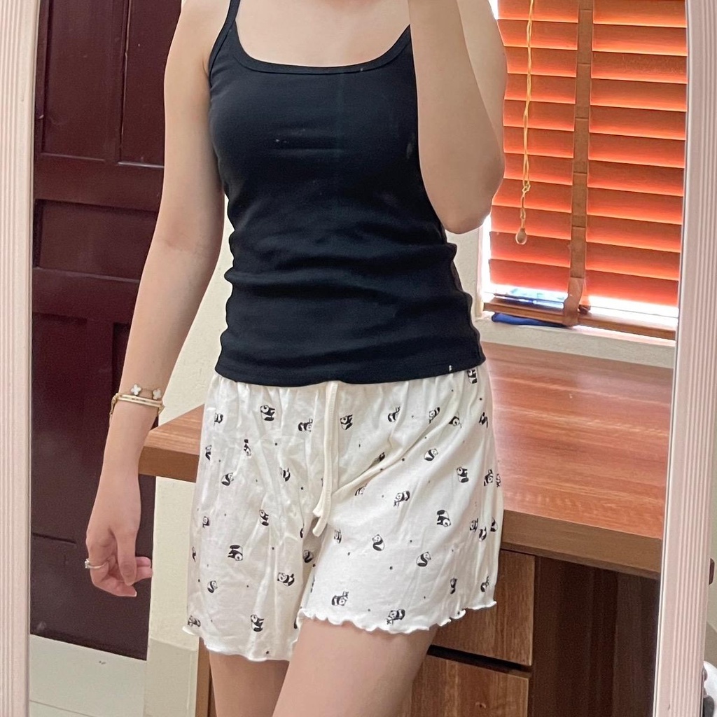 (Deal Sốc) Sét đồ ngủ hai dây họa tiết cute co giãn, Bộ mặc nhà T350 (k mút ngự c)