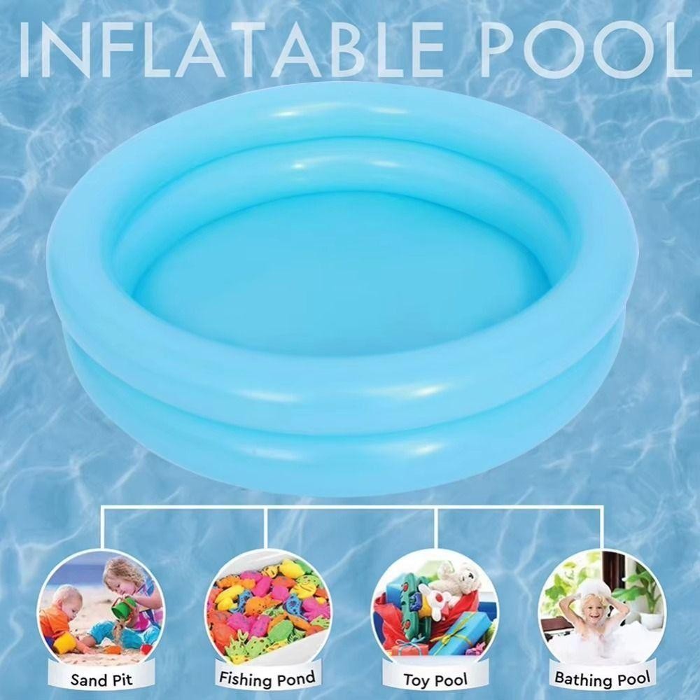 Bể bơi bơm hơi CHIPHIVE, Bể bơi trẻ em tròn mùa hè, Bồn tắm nước chơi ngoài trời PVC di động 60cm cho trẻ em