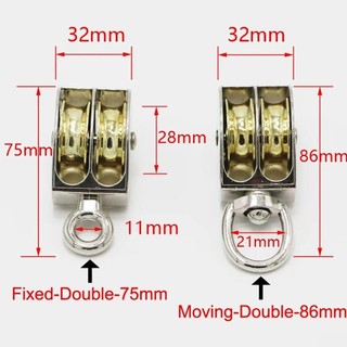 LAKAMMY 1 Chiếc Ròng Rọc Messenger, Ròng Rọc Di Chuyển Hợp Kim Kẽm Mini, Bánh Xe Đơn / Đôi Bền Đẹp 43 / 58 / 86mm Kim Loại Sheave Giải Quyết Nâng