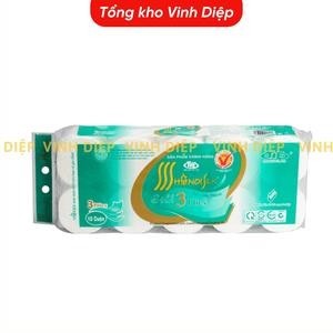 Bịch Giấy Vệ Sinh Hà Nội Xanh Hồng 4 Lớp Dây 10 Cuộn 1 Bịch Không Lõi
