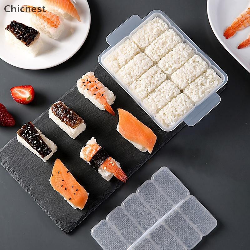 [Chc] 5 / 10 Lưới Khuôn Cơm Sushi Hộp Bảo Quản Áp Lực Chống Dính Dụng Cụ Ăn Trưa DIY Nhà Bếp Khuôn Onigiri Trong Suốt [VN]
