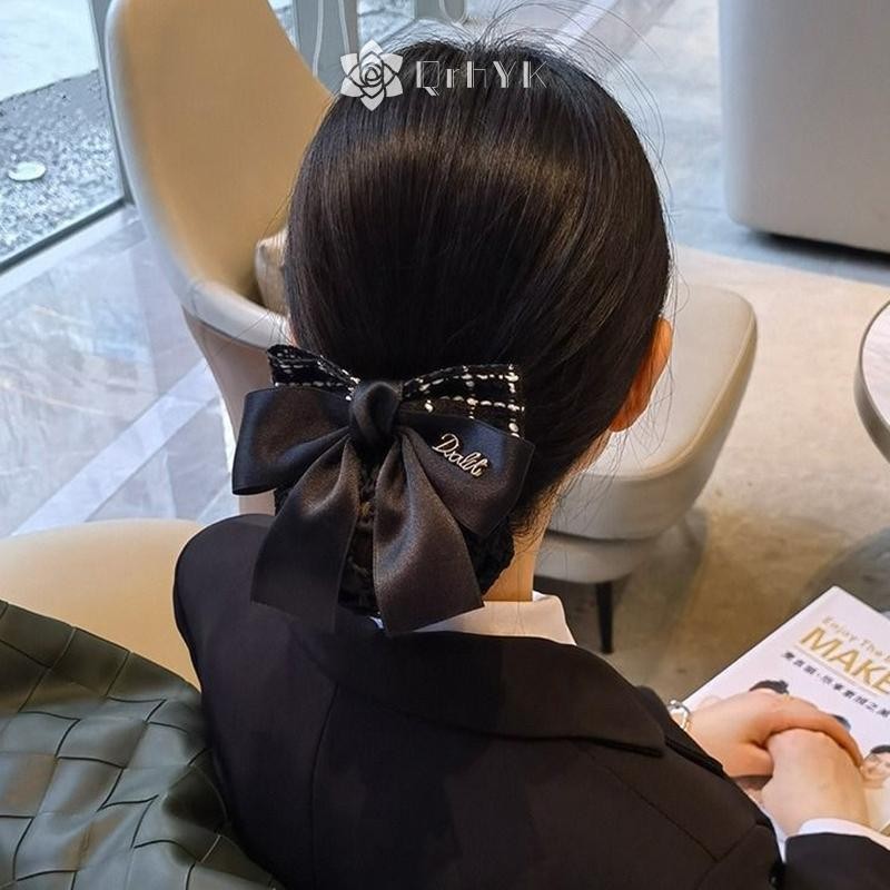 Qrhyk Nghề Y Tá Hàng Không Tiếp Viên Tóc Lưới Bỏ Túi Phụ Kiện Tóc Thanh Lịch Nơ Làm Việc Kẹp Tóc Mới
