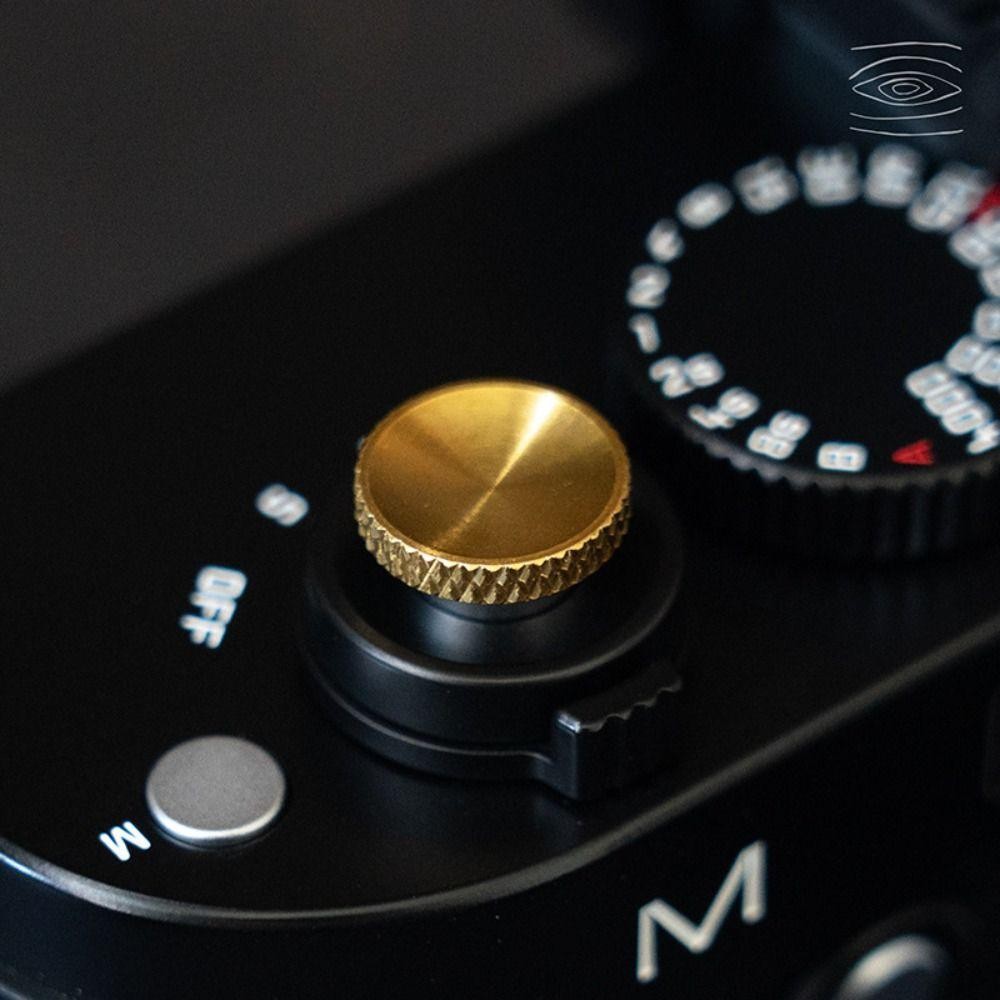Nút chụp YRBWD, nhả màn trập tiện dụng lõm, Vòng cao su mềm bằng đồng bền cho máy ảnh Fujifilm / Leica / Nikon / DSLR
