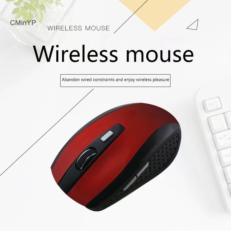 Cminyp 2.4G USB Chuột Không Dây Quang Màu Đỏ 6D Cho Máy Tính Laptop Chuột Chơi Game Thiết Kế Công Thái Học Chuột Không Dây Vinh Quang