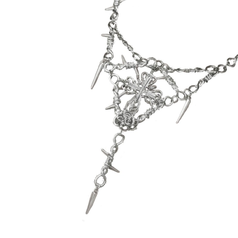 Dasbsug Vòng Cổ Trang Sức Cho Nam Nữ Y2K An Toàn Spur Mặt Dây Chuyền Choker Dây Xích Đảng