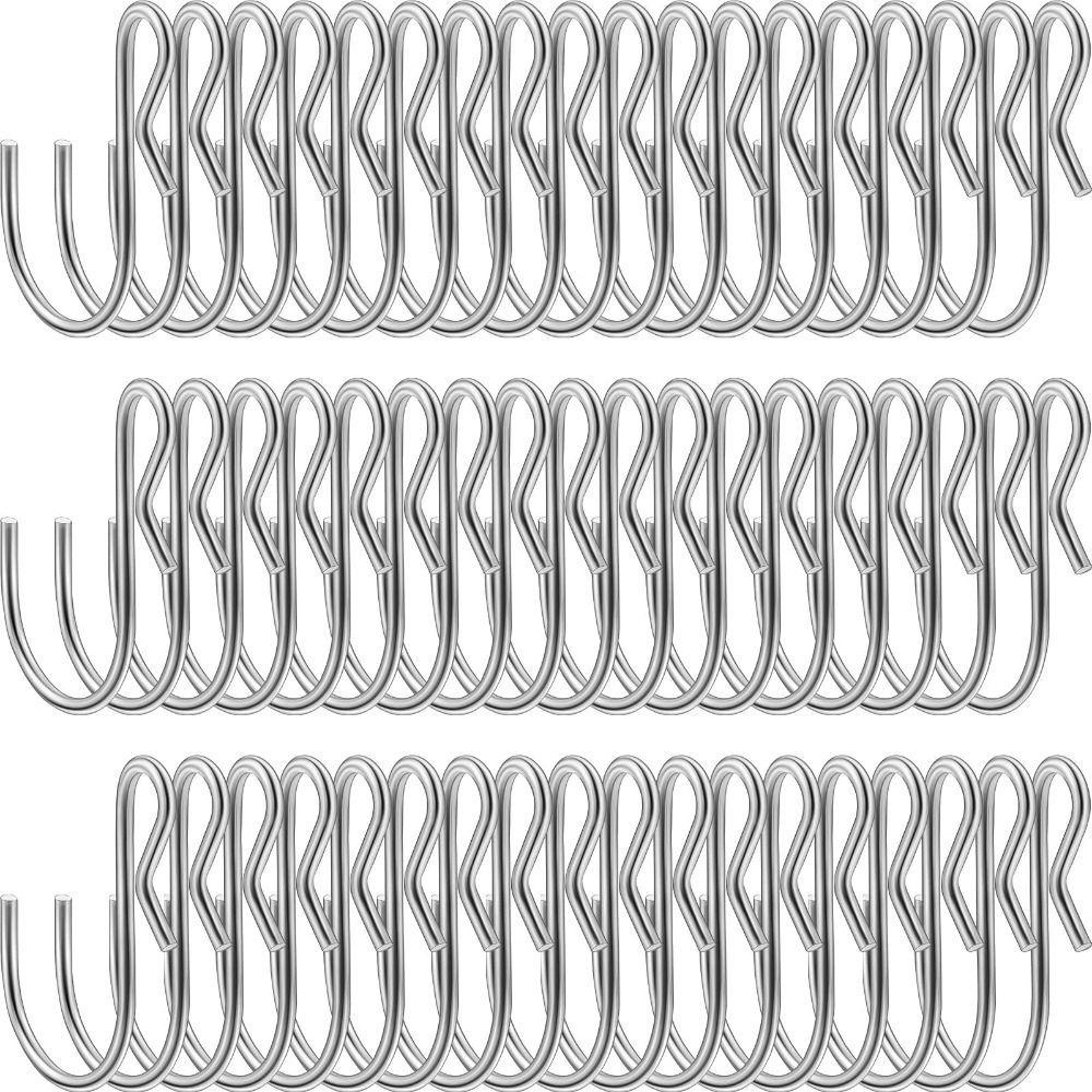 UMITY 80 chiếc Móc hình chữ S, Kẹp móc kim loại hình chữ S bằng thép không gỉ 4,5cm / 1,77 inch, Không dễ dàng chuyển đổi Móc treo kim loại bằng thép không gỉ màu bạc Đèn nhà bếp