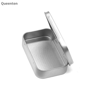 Queenten Kim Loại Hình Chữ Nhật Trống Hộp Thiếc Mạ Đẩy Kẹo Thuốc Đựng Nhỏ Sắp Xếp Bảo Quản QT