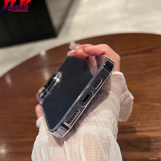 [JLK] Ultra Thin Clear Hard Case For iPhone 15 14 12 13 Pro Max 15 Plus Slim Solid Color Transparent PC Shockproof Cover