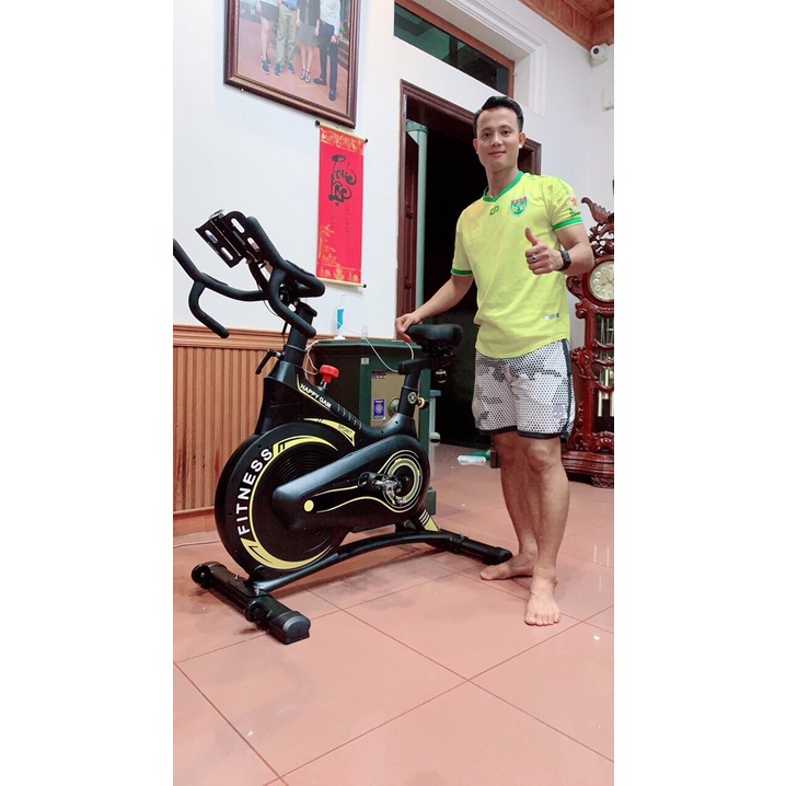 Xe đạp tập thể dục FITNESS GH_508, KHÁNG TỪ siêu êm {Cảm biến nhịp tim, có kệ để Ipad/đt, Yên xe siêu mềm và thoáng khí,