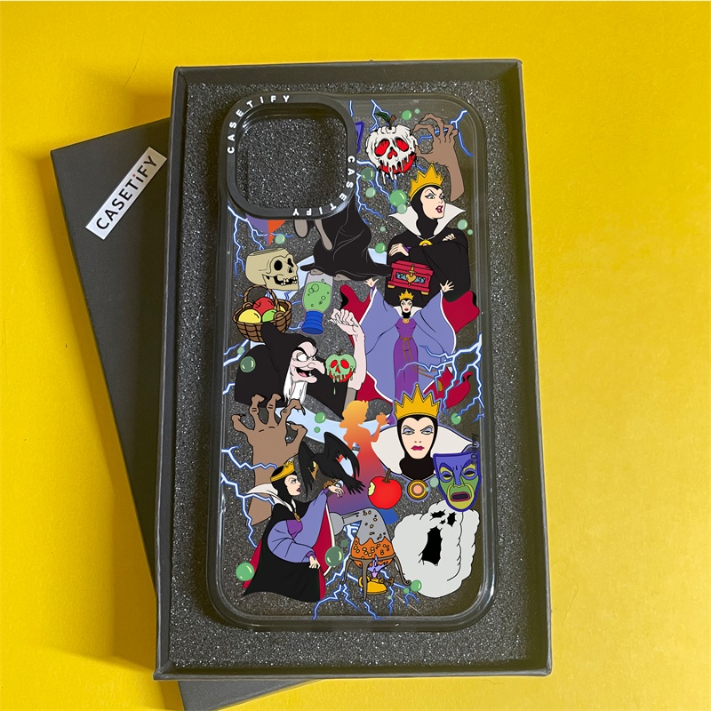 Ốp Điện Thoại acrylic Cứng Trong Suốt Viền Đen Từ Tính In Hình disney Cho iphone 11 12 13 14 15 pro max