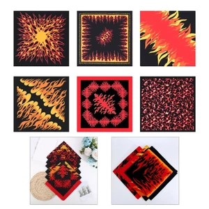 XGB 21 Đầu Quấn Unisex Đầu Khăn Tóc Bandana Mịn Turban Họa Tiết Lửa