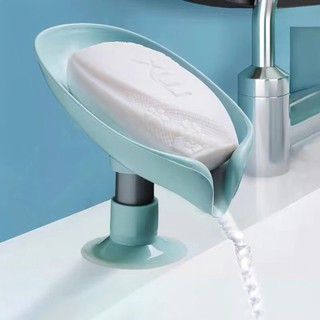 Khay Kệ Dán Để Xà Phòng, xà bông thoát nước hình chiếc lá - SUNND