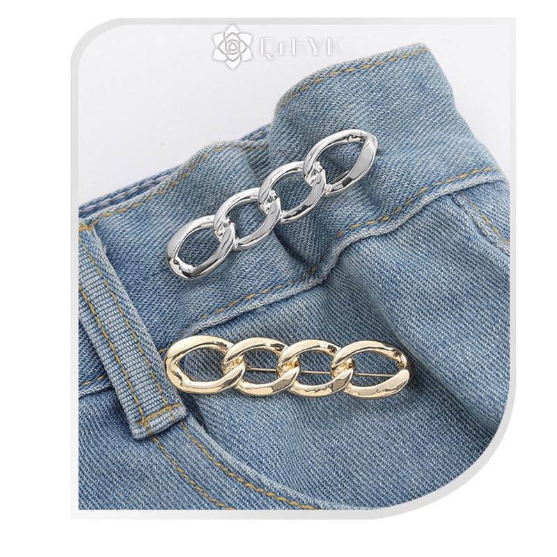 Qr Khóa Cài Quần Jean / Thắt Lưng Bằng Kim Loại Không Cần Đóng Đinh Có Thể Tháo Rời Đơn Giản Cho Nữ Mới