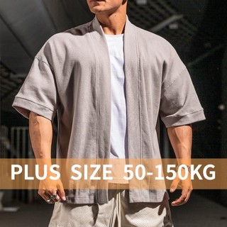 [plus Size] Áo Thun Thể Thao Nam Tay Lửng Dáng Rộng 150kg