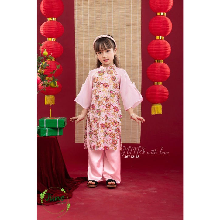 (10-30kg) Áo Dài Bé Gái Xinh Xắn, Điệu Đà June J6712 J6744 J8123 J7130 J7164 J7227 J9292 J7793 J8737