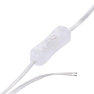 JOYFULLIFE 2 Dây đèn trong suốt 2 lõi 1,8 mét có công tắc, Dây nguồn công tắc cắm trong suốt bằng cao su bạc, Cáp kết nối nguồn thiết bị gia dụng bằng đồng trong suốt bằng nhựa Pvc