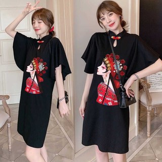 Đầm sườn xám phong cách Hanfu/Qipao cỡ từ M đến 5XL dành cho nữ