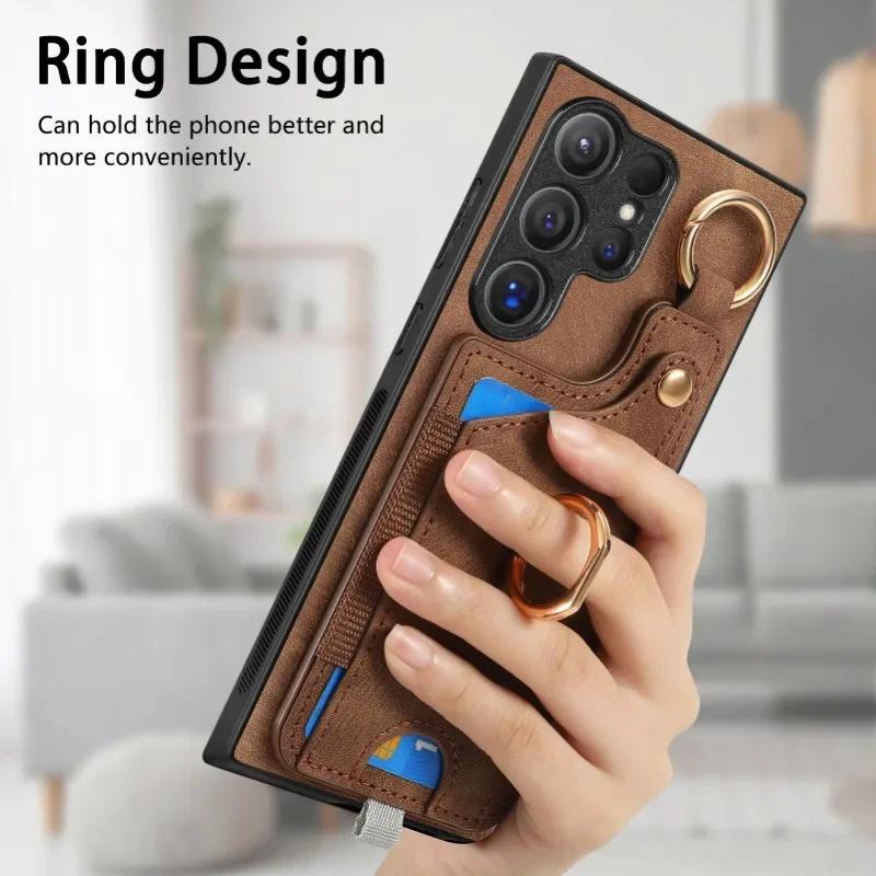Bao Da Điện Thoại Có Ngăn Đựng Thẻ Từ Tính Cho samsung galaxy s21 s20 fe s24 s23 s22 ultra s10 plus s9 s8 Ốp
