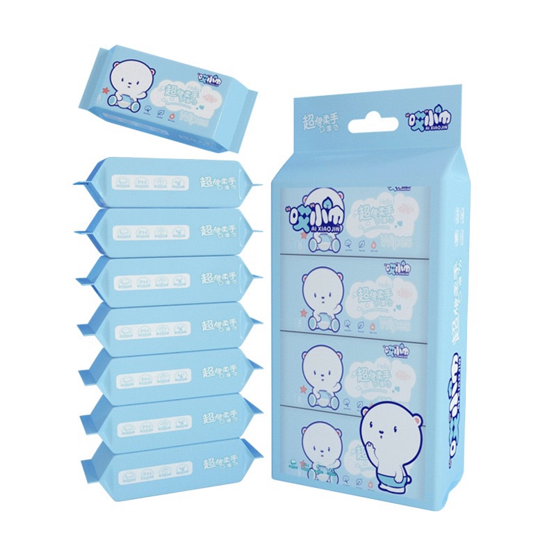 Set 8 Gói Khăn Giấy Ướt Mini Bỏ Túi Tiện Lợi ANGIHOME