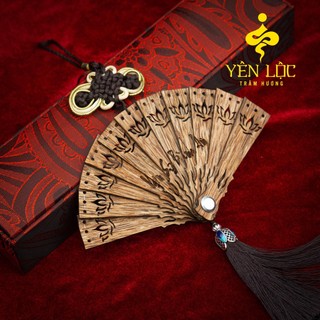 Quạt Trầm Hương Treo Ô Tô -  Vạn Sự Bình An - Trầm Hương Yên Lộc