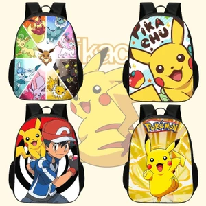 Balo Một Mặt Sức Chứa Lớn 16inch In Họa Tiết Hoạt Hình pikachu Dễ Thương Chống Mài Mòn Thích Hợp Làm Quà Tặng Cho Trẻ Em
