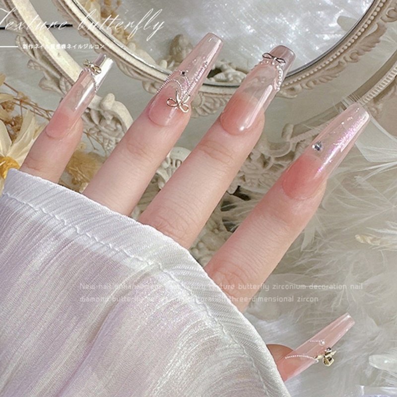Set 10 Phụ Kiện Trang Trí Móng Tay Hình Bướm Bằng Hợp Kim Chuyên Dụng
