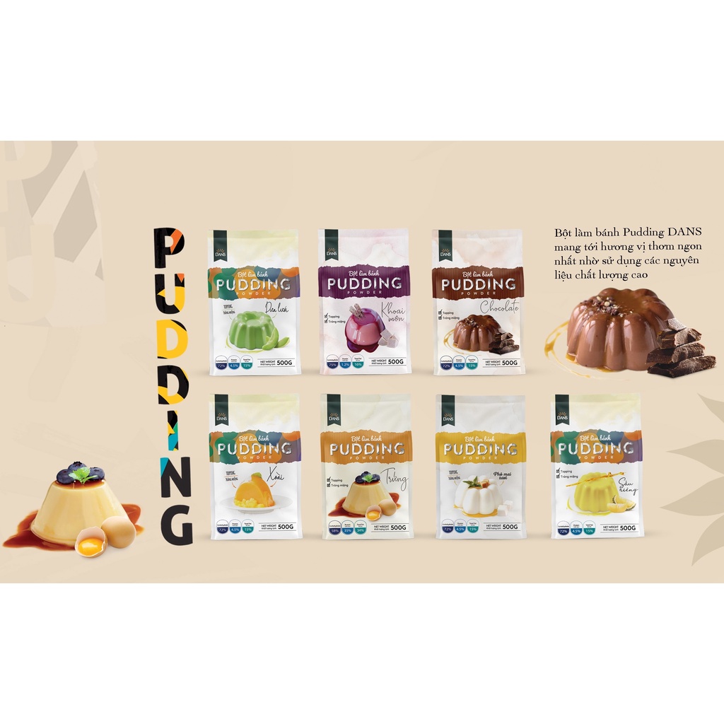 Bột pudding Dans gói 500g