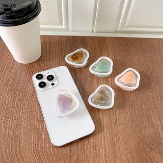Giá Đỡ Điện Thoại Dạng Nhẫn Đeo Ngón Tay Màu Bạc Đính Kim Cương Trong Suốt