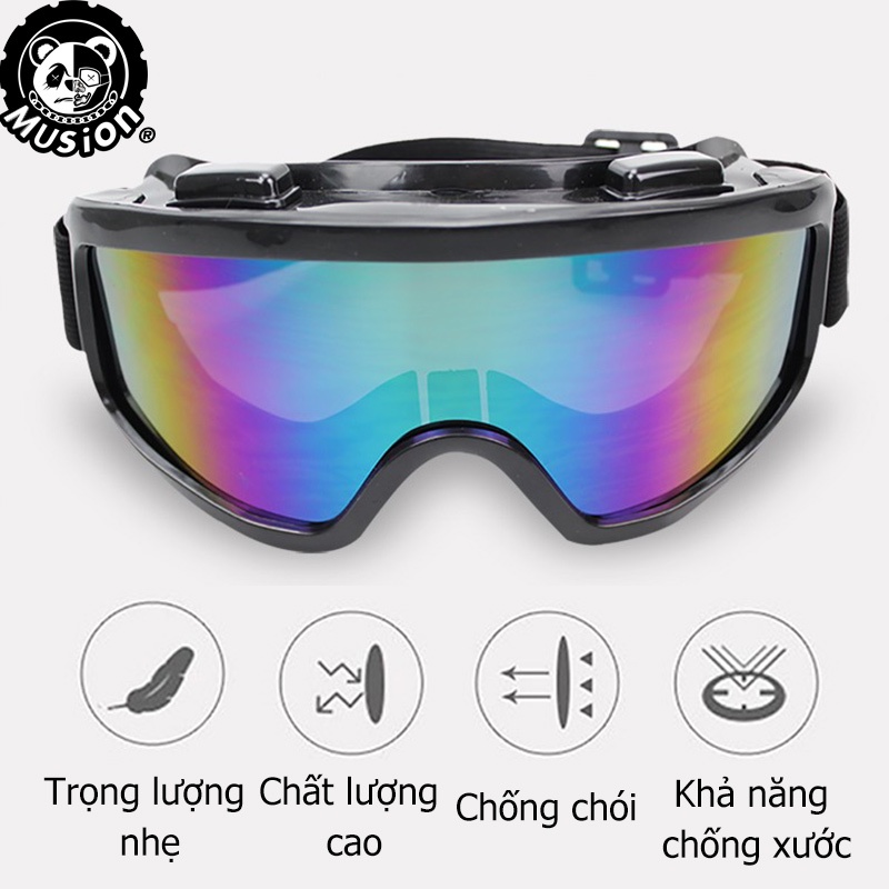 Kính bảo hộ Musion màu trơn cho hoạt động trượt tuyết/ lái xe ATV