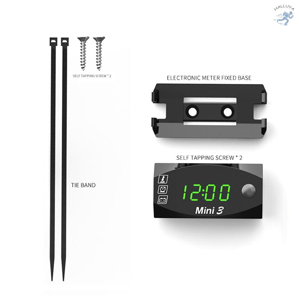 Đồng Hồ Điện Tử 3 Trong 1 DC 6V-30V + Nhiệt Kế + Vôn Kế IP67 Chống Thấm Nước Cho Tàu Thuyền / Xe Hơi / Tàu Thuyền / Hall-109