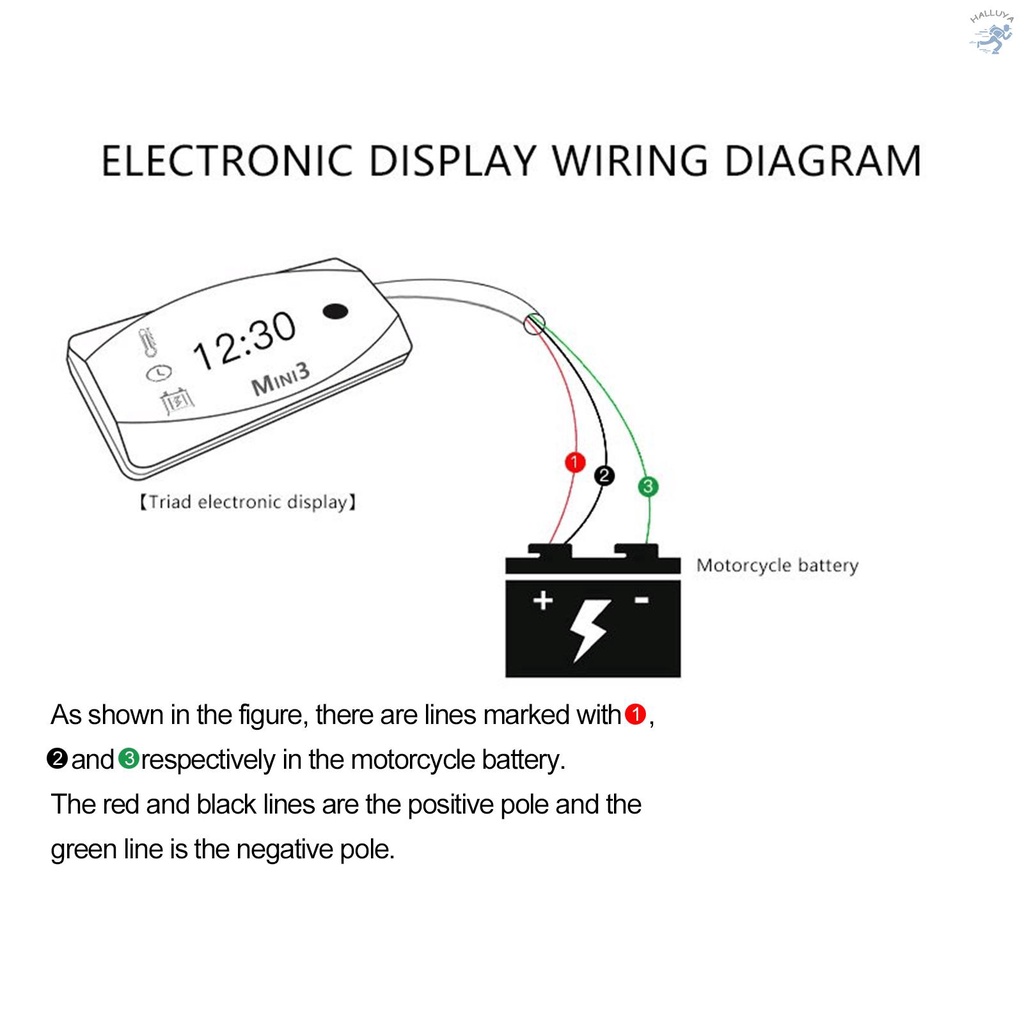 Đồng Hồ Điện Tử 3 Trong 1 DC 6V-30V + Nhiệt Kế + Vôn Kế IP67 Chống Thấm Nước Cho Tàu Thuyền / Xe Hơi / Tàu Thuyền / Hall-109