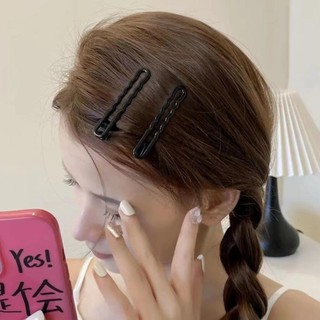 Kẹp tóc dễ thương màu kẹo ASDFGER, Kẹp tóc màu trơn hợp kim có mặt gợn sóng, Kẹp tóc