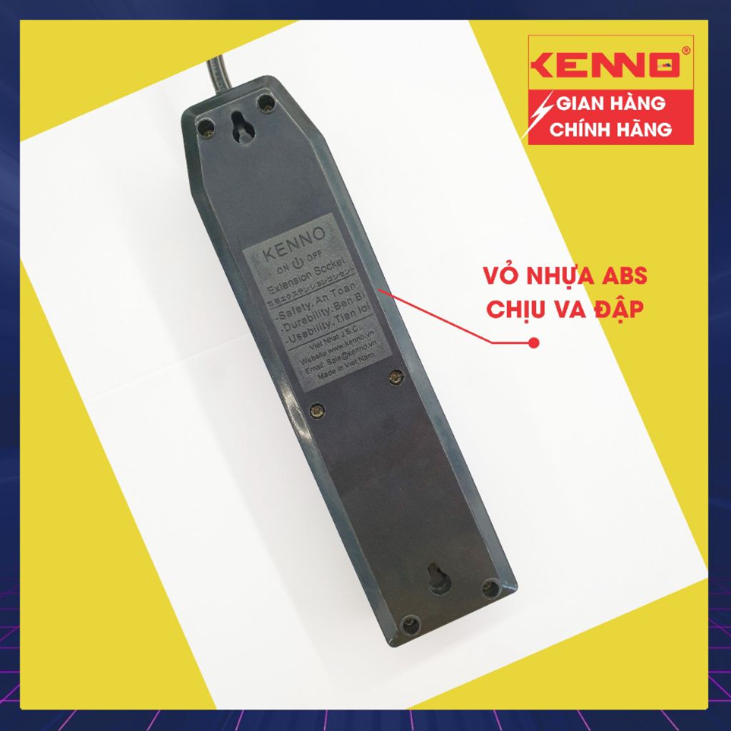 Ổ Cắm Điện Đa năng Chịu Tải 4A3-4A5 Qled/Kenno 2200W 4 Lỗ Cắm Có Công Tắc
