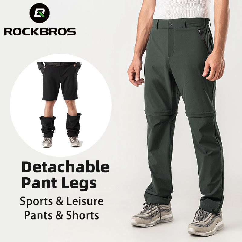 ROCKBROS Quần Có Thể Tháo Rời Quần Short Thể Thao Co Giãn Jogger Đi Bộ Đường Dài Quần Giải Trí Thoáng Khí Người Đàn Ông
