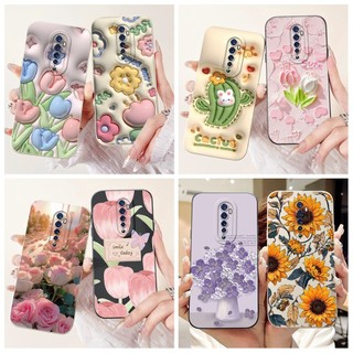 Ốp Lưng Cho OPPO Reno 2 2F 2Z Ốp Điện Thoại CPH1907 CPH1945 CPH1989 Matte Cover Thời Trang Xương Rồng Hoa Cản Cho Reno2F Reno2Z Capa