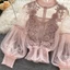 GỖ 2 Cái / bộ Áo Dài Tay, Vintage Ren Puff Crop Top, Mùa Hè Hàn Quốc Giảm Béo Thường Ngày Áo Sơ Mi Nữ Quần Áo Nữ
