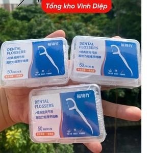 Tăm chỉ nha khoa hộp 50 Cây Dental Flossers tăm chỉ vệ sinh răng miệng