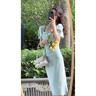 Đầm midi Mỏng Dáng Ôm Thời Trang Mùa Hè 2023 Phong Cách Pháp Cho Nữ