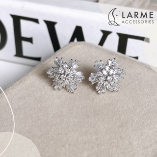 Khuyên tai nữ snowflop phong cách cổ điển Larme accessories -KT0238