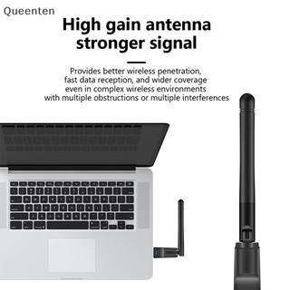 Queenten MT7601 USB WiFi Adapter 150Mbps Thẻ mạng không dây RTL8188 Card mạng Bộ thu Wi-Fi cho máy tính để bàn Máy tính xách tay 2.4GHz QT