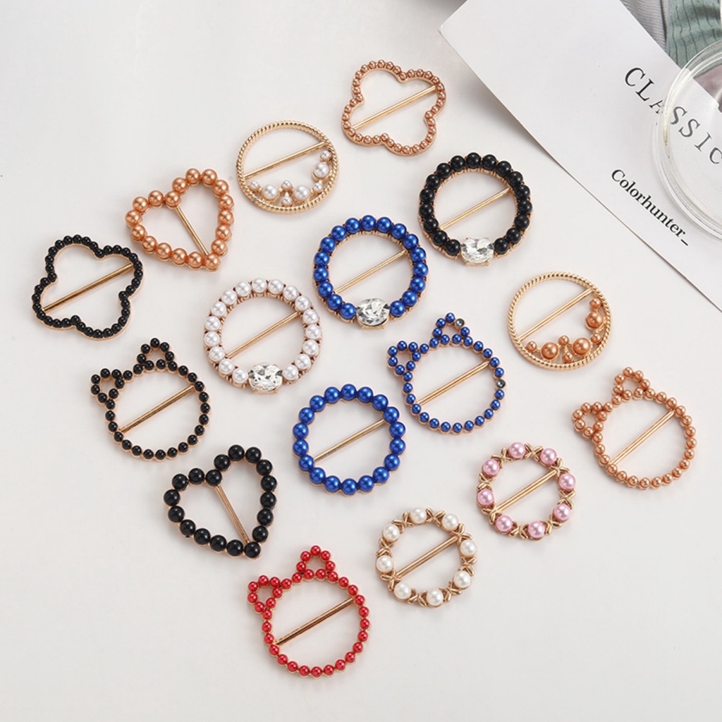 [yunyuan] Khóa Thắt Lưng Đính Đá / Ngọc Trai / Kim Loại 50 Phong Cách
