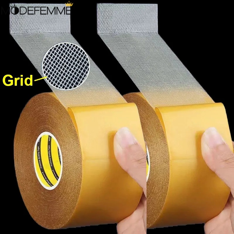 Cuộn Băng Keo Hai Mặt 5m Siêu Dính / Lưới Sợi Thủy Tinh Trong Mờ Chống Thấm Nước Không Lộ Viền Có Thể Tháo Gỡ
