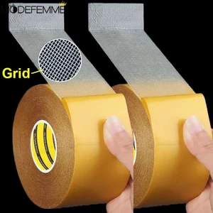 Cuộn Băng Keo Hai Mặt 5m Siêu Dính / Lưới Sợi Thủy Tinh Trong Mờ Chống Thấm Nước Không Lộ Viền Có Thể Tháo Gỡ