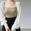 PCF * Nữ Shrug Mùa Hè Dài Tay Boleros Crop Cardigan Áo Len Khăn Choàng Ngắn