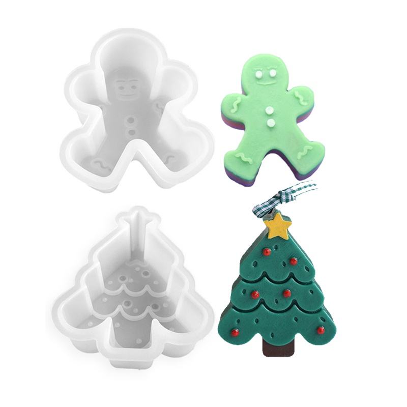 Khuôn silicone Làm Bánh & Socola Hình Cây Thông & Người Đàn Ông